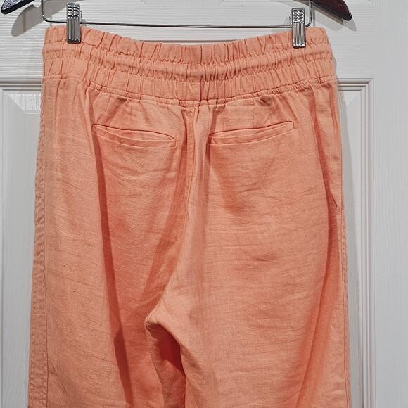 Athleta Cabo Linen Jogger Pants Peach Size 8 - Picture 4 of 8